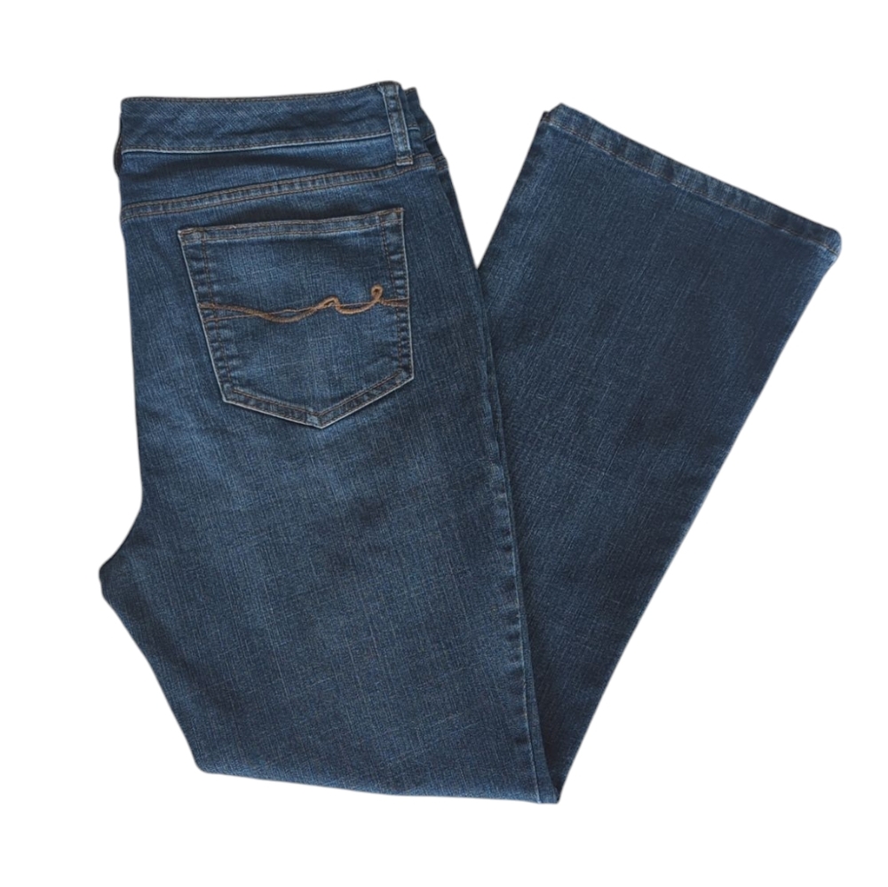St. John's Bay Distressed Boot Cut Leg Denim Jeans 12S Blue Pockets